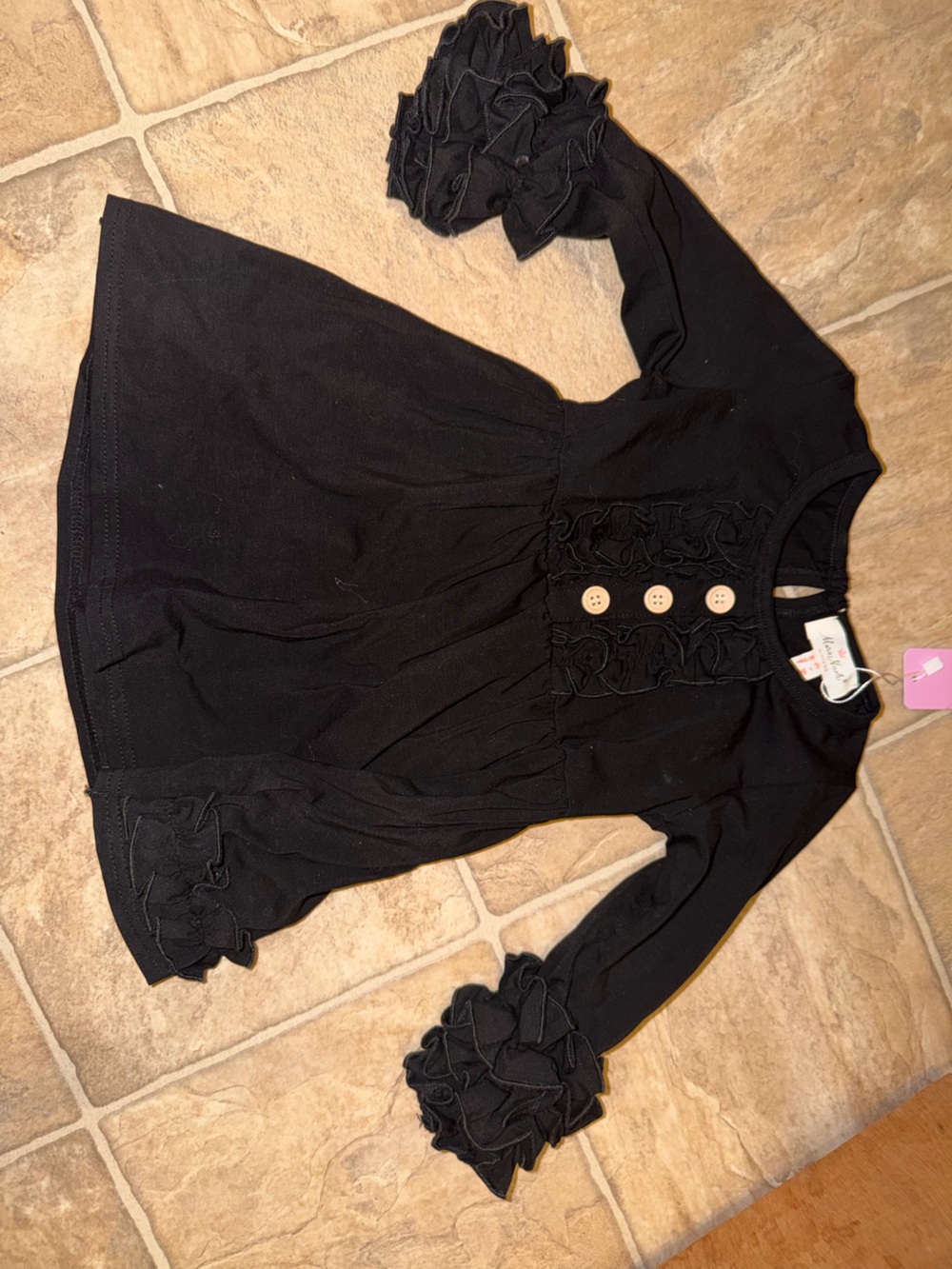 Matilda Jane Black Ruffle-Trim shirt